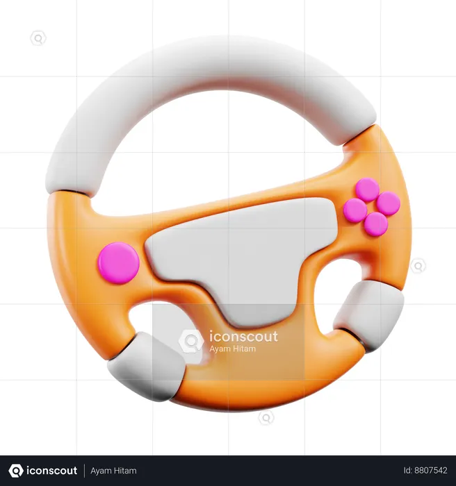 Retro racing game  3D Icon