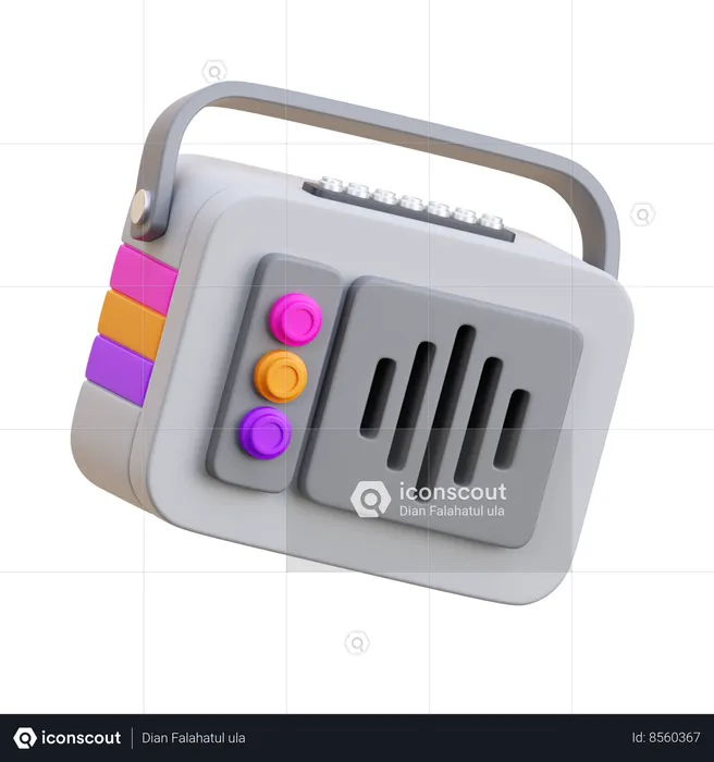 Retro Radio  3D Icon