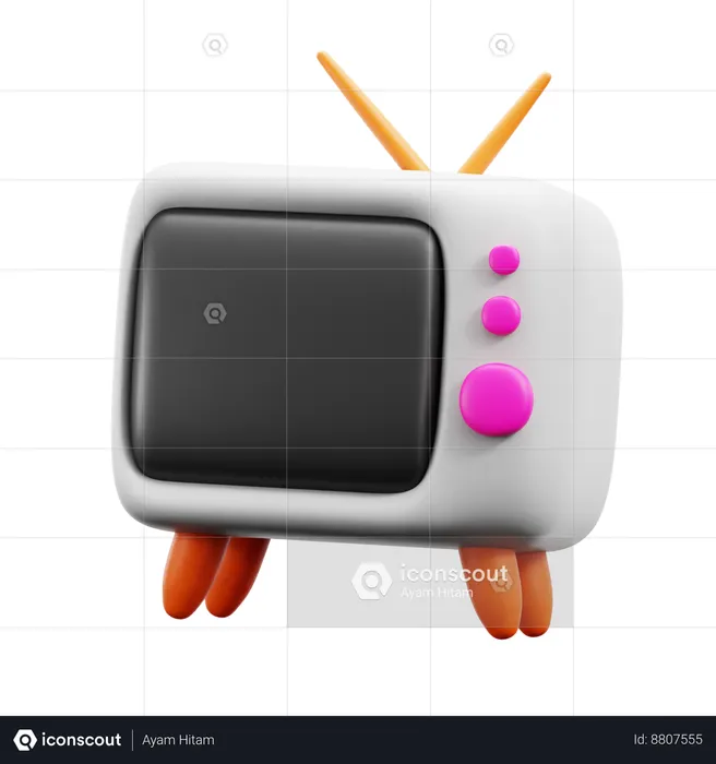 Retro Tv  3D Icon