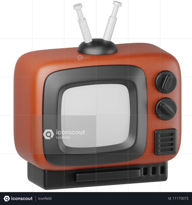 레트로 TV  3D Icon