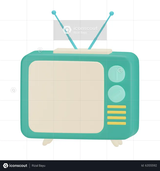 Retro TV  3D Icon