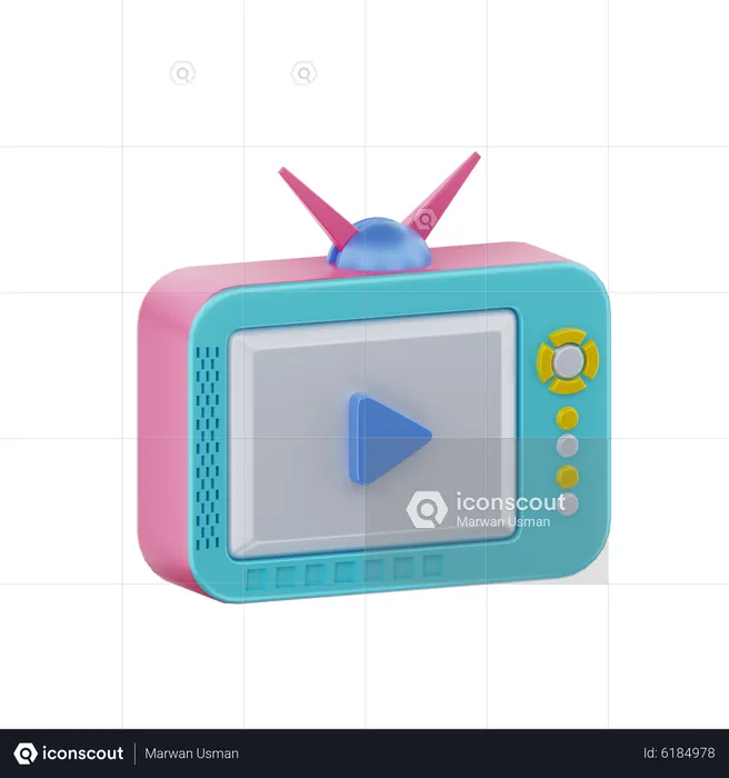 Télé rétro  3D Icon