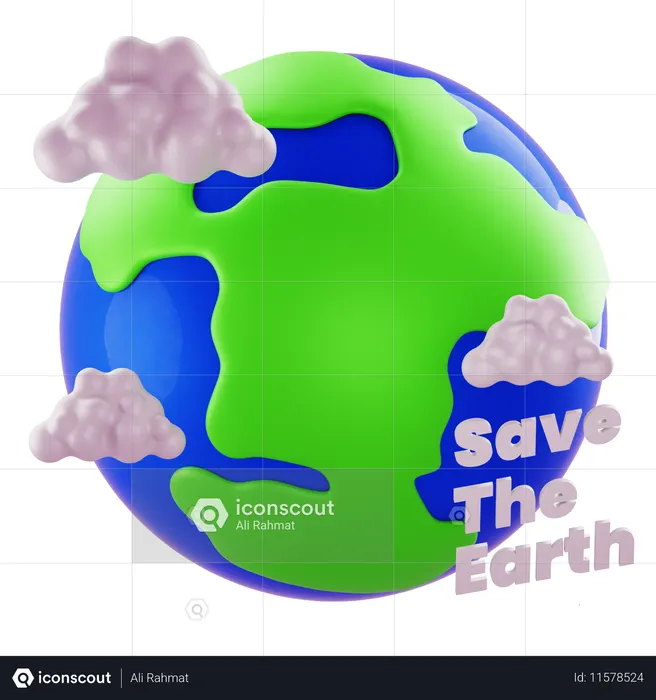 Rette die Erde  3D Icon