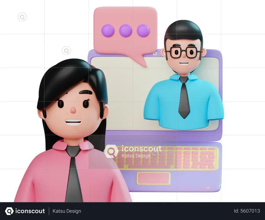 Reunião de negócios on-line  3D Illustration