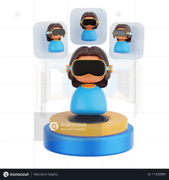 Reunião Virtual  3D Icon