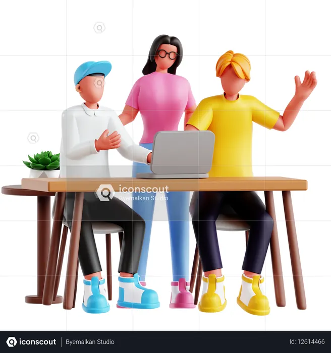 Réunion d'affaires avec des gens  3D Illustration