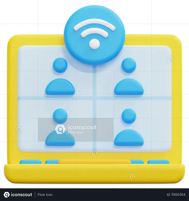 Reunión en línea  3D Icon