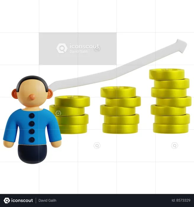 Revenue Growth Visualization  3D Icon