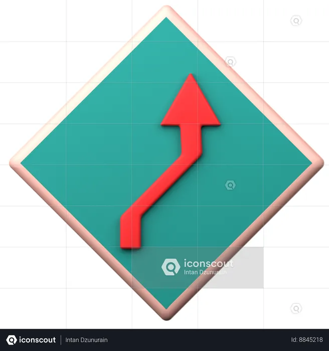 Reverse Curve  3D Icon