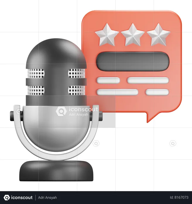 Review Podcast  3D Icon