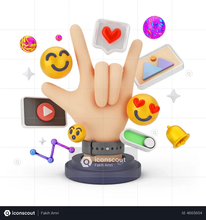 Revisión de marketing en redes sociales  3D Icon