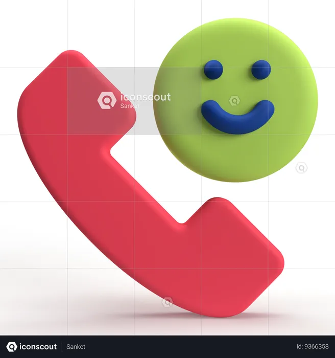 Revisión de satisfacción por teléfono  3D Icon