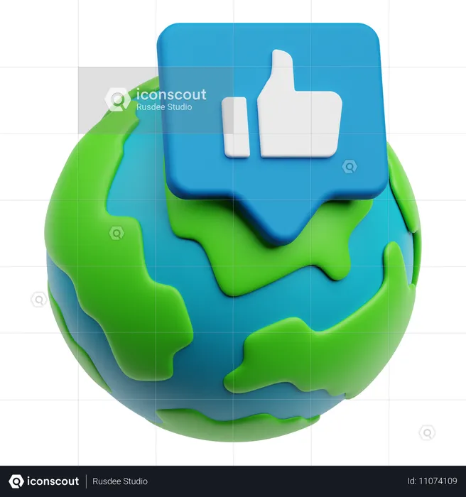 Revisión global  3D Icon