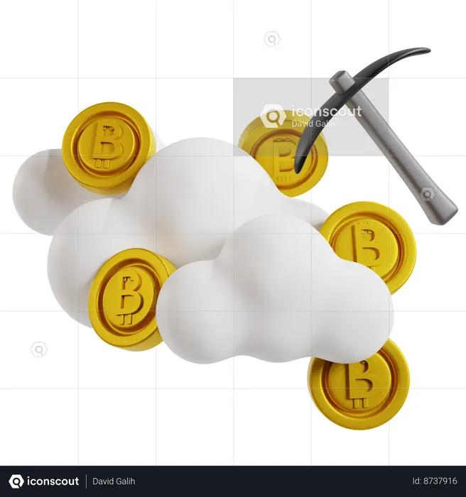 Revolución de la minería en la nube  3D Icon