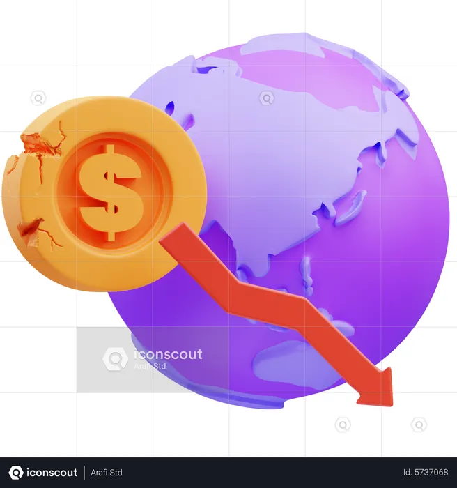 Rezession internationale  3D Icon