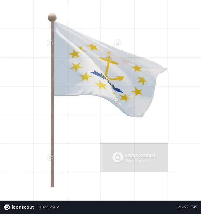 Mastro de bandeira de Rhode Island Flag 3D Flag