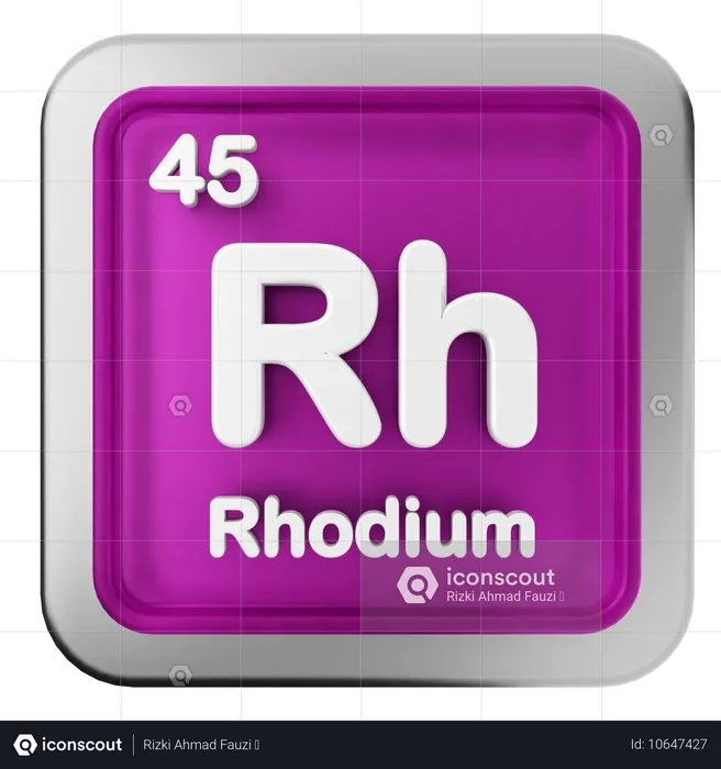 Tableau périodique du rhodium  3D Icon