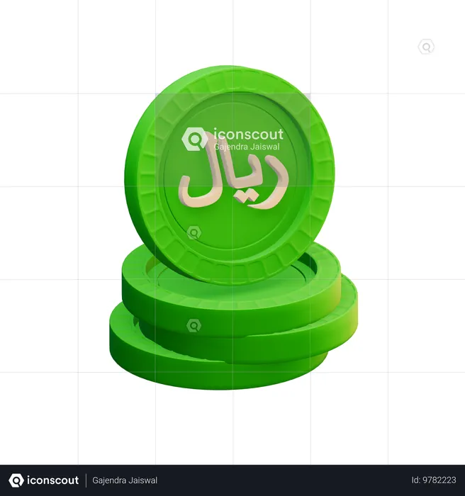 Rial saudita  3D Icon