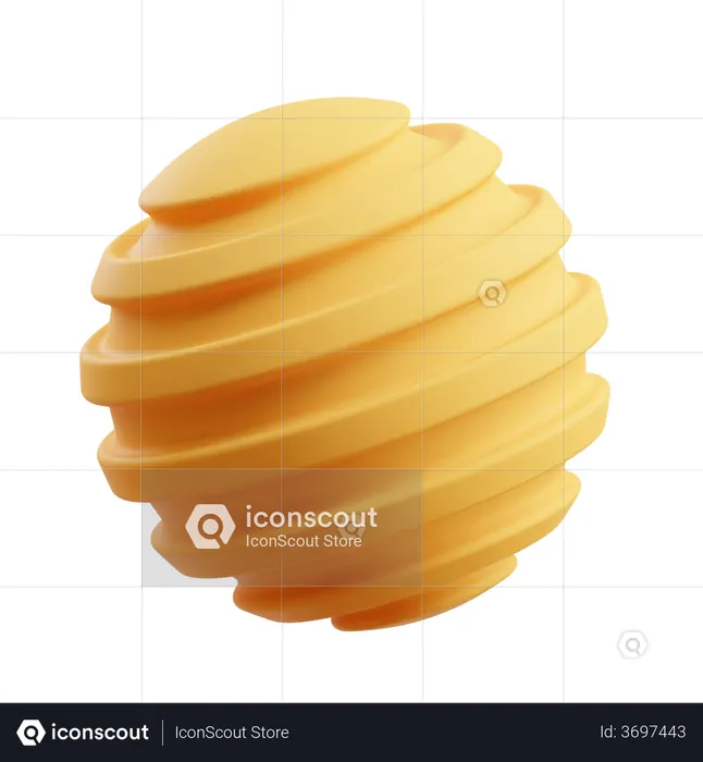 Ribbed Sphere  3D Icon
