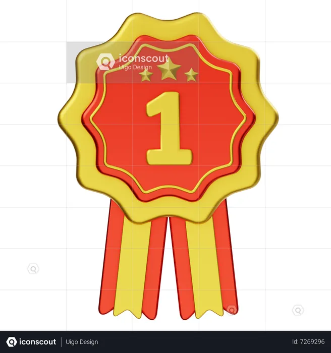 Ribbon Award Emoji 3D Icon