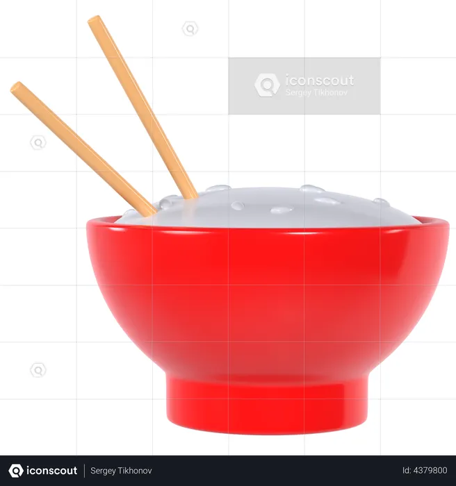 Rice Bowl 3D Illustration Download In PNG, OBJ Or Blend, 40% OFF