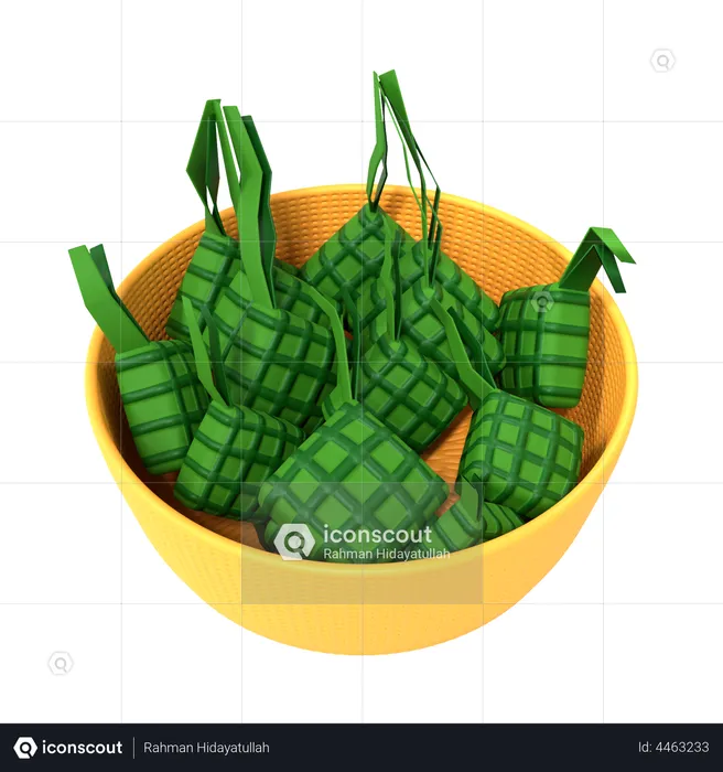 Rice Cake Ketupat  3D Illustration