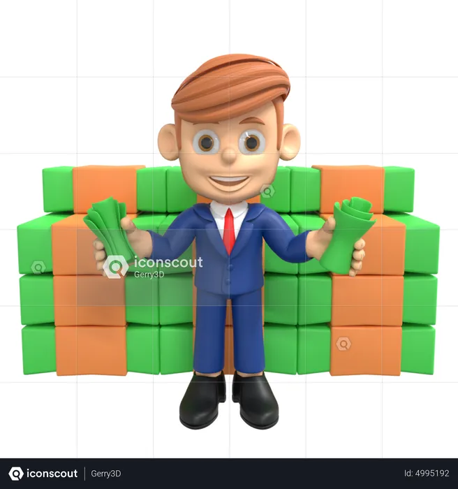 Rich Businessman  3D Illustration