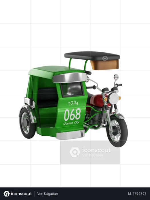 Rickshaw  3D Illustration