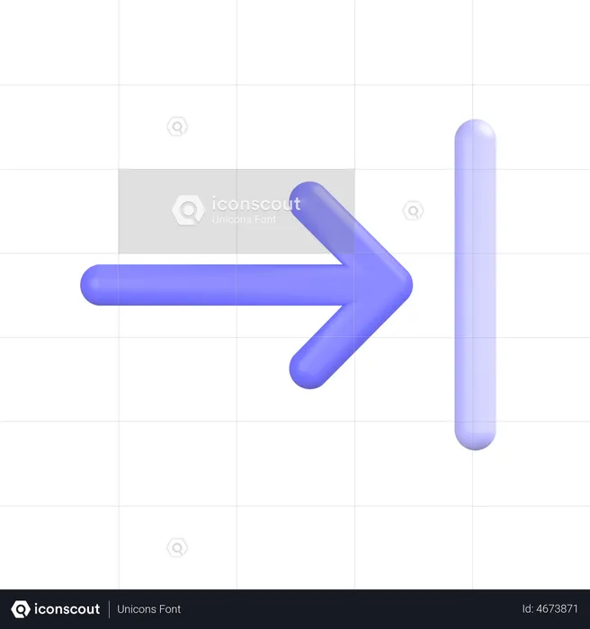 Right-alignment  3D Icon