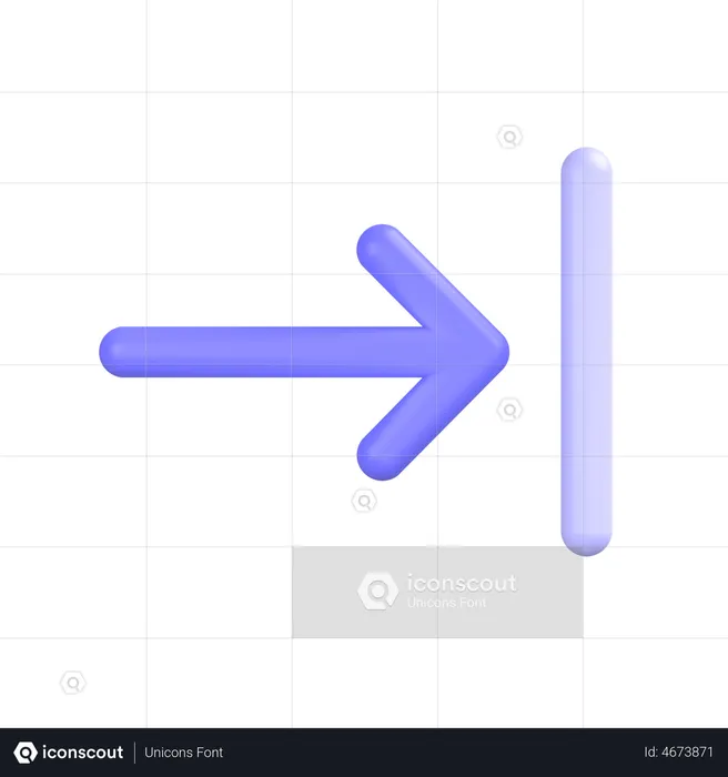 Right-alignment  3D Icon