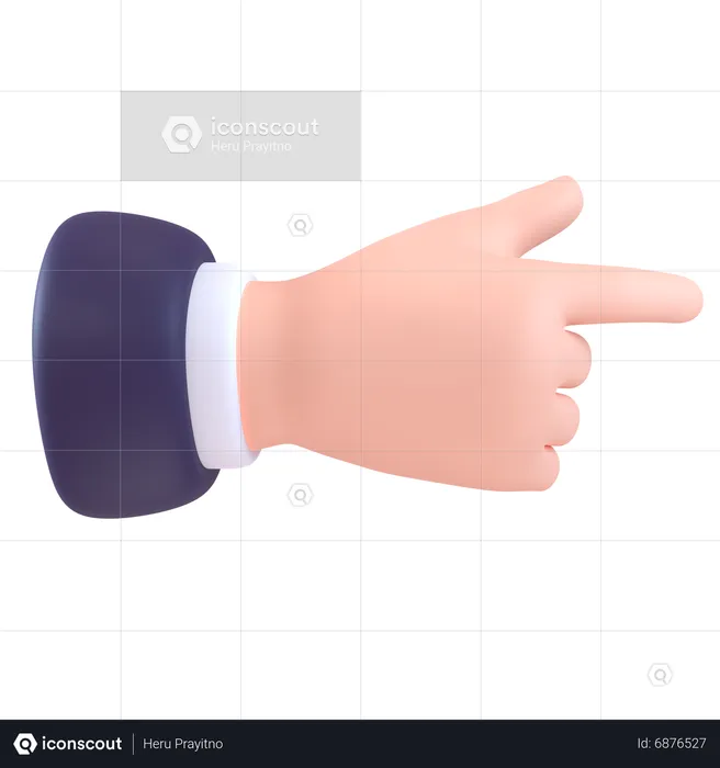 Right Direction Finger  3D Icon