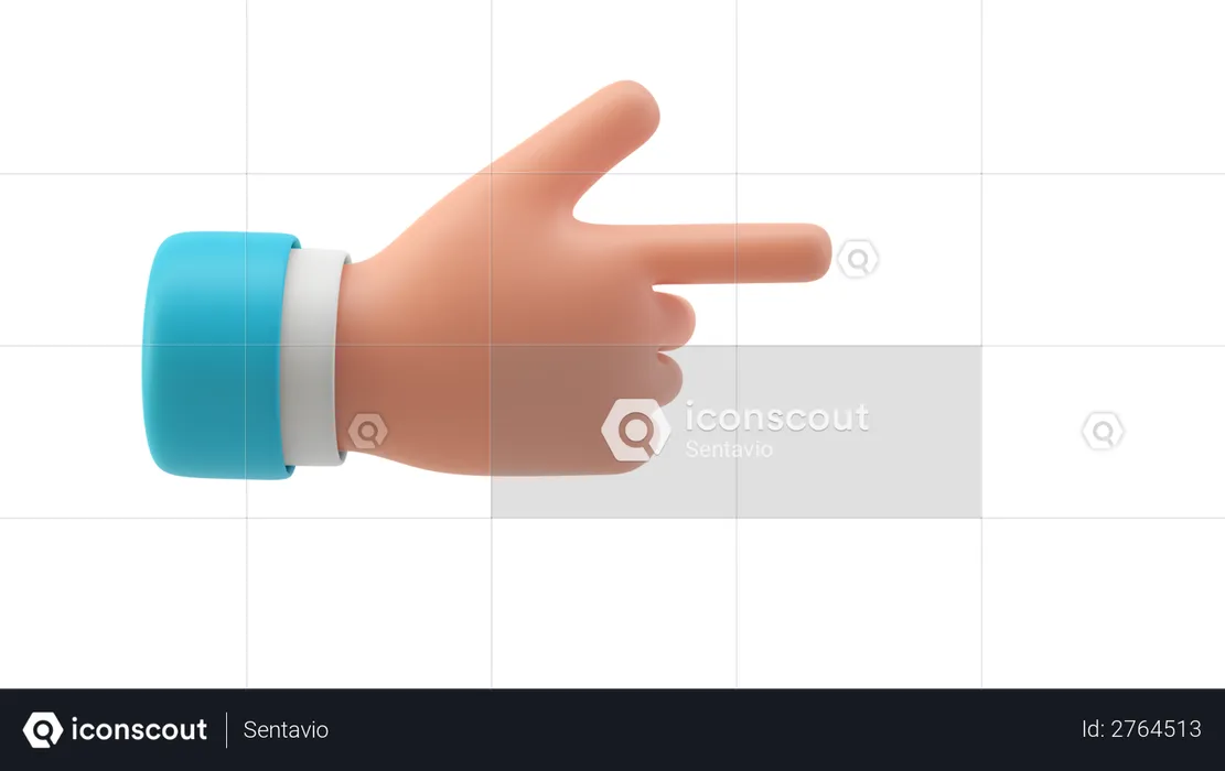 Right direction finger hand gesture  3D Illustration
