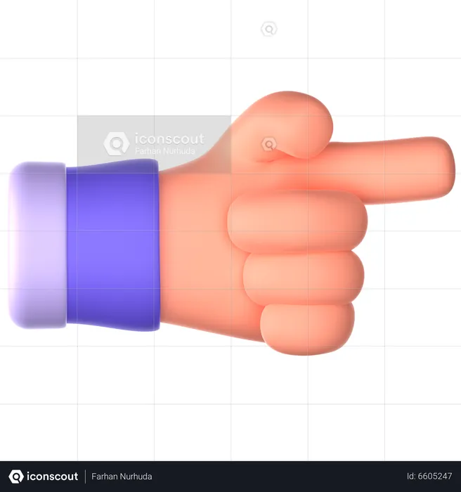 Right Direction Finger Hand Gesture  3D Icon