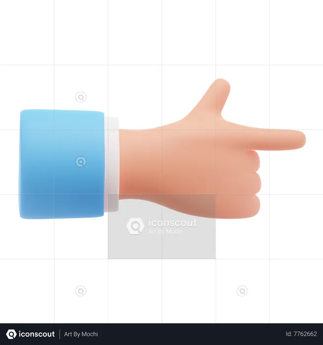 Right direction finger hand gesture  3D Icon