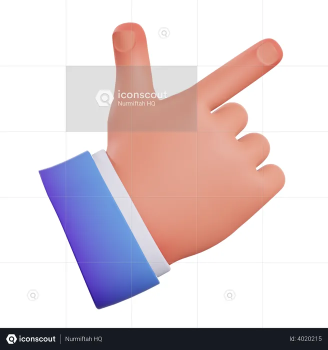 Right Direction Hand Gesture  3D Illustration
