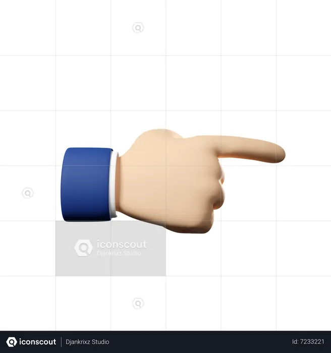 Right Direction Hand Gesture  3D Icon