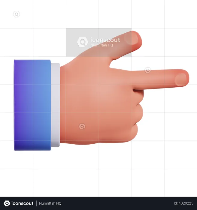 Right Direction Showing Gesture  3D Illustration
