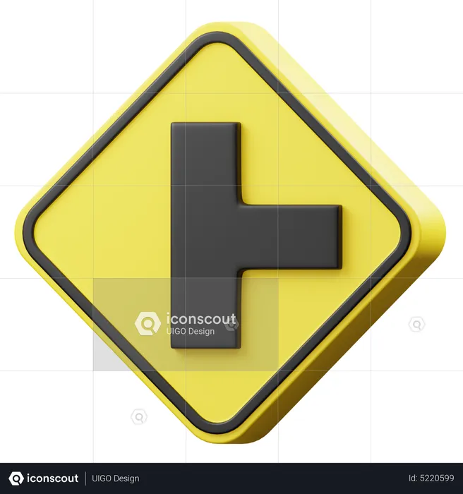 Right Intersection  3D Icon