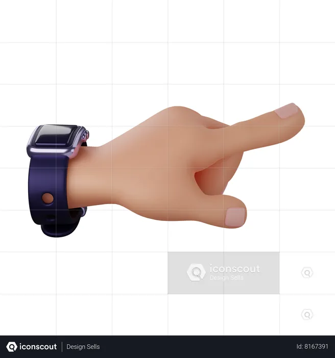Right Pointing Hand  3D Icon