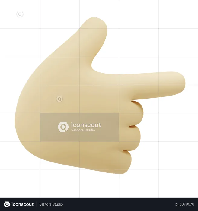 Right Pointing Hand Gesture  3D Icon