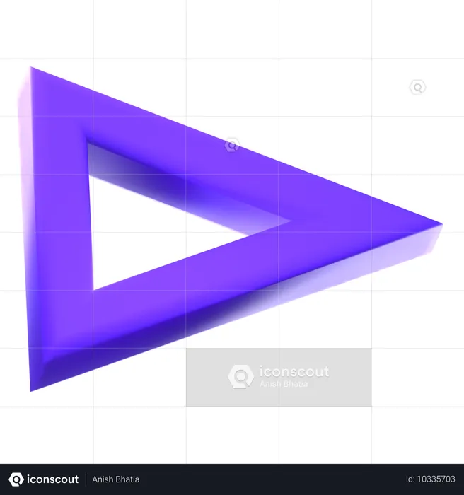 直角三角形の矢印  3D Icon