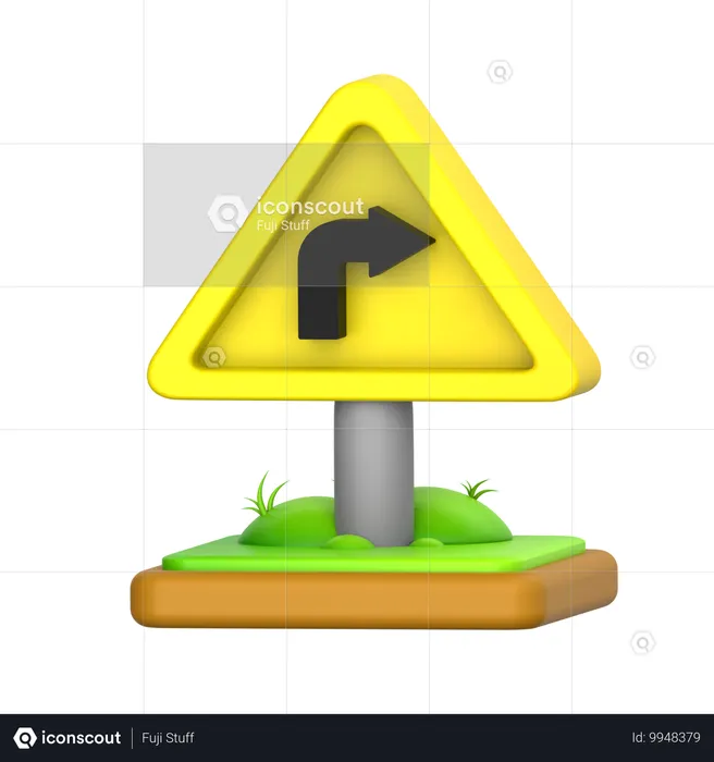 Right Turn  3D Icon