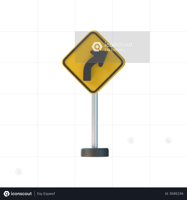 Right Turn  3D Icon