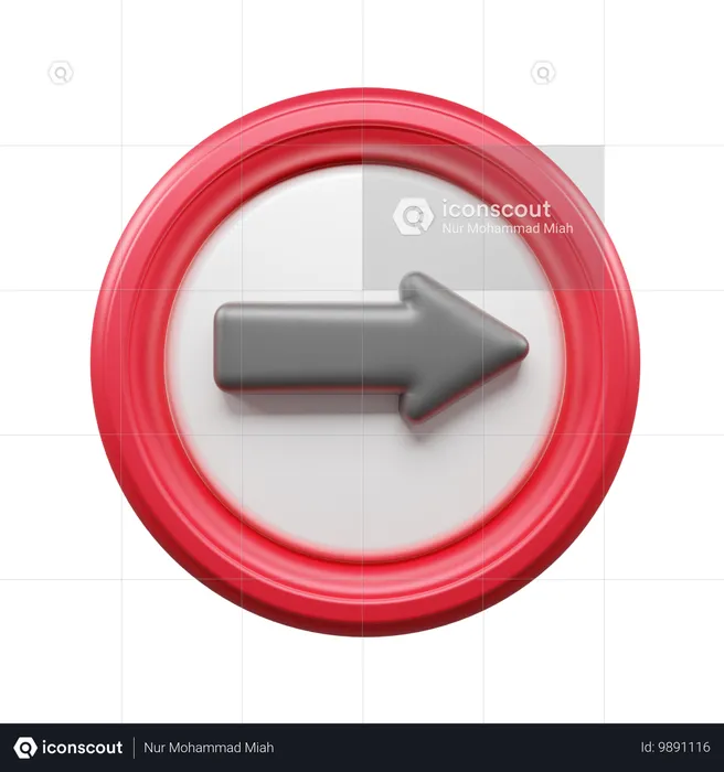 Right Turn  3D Icon