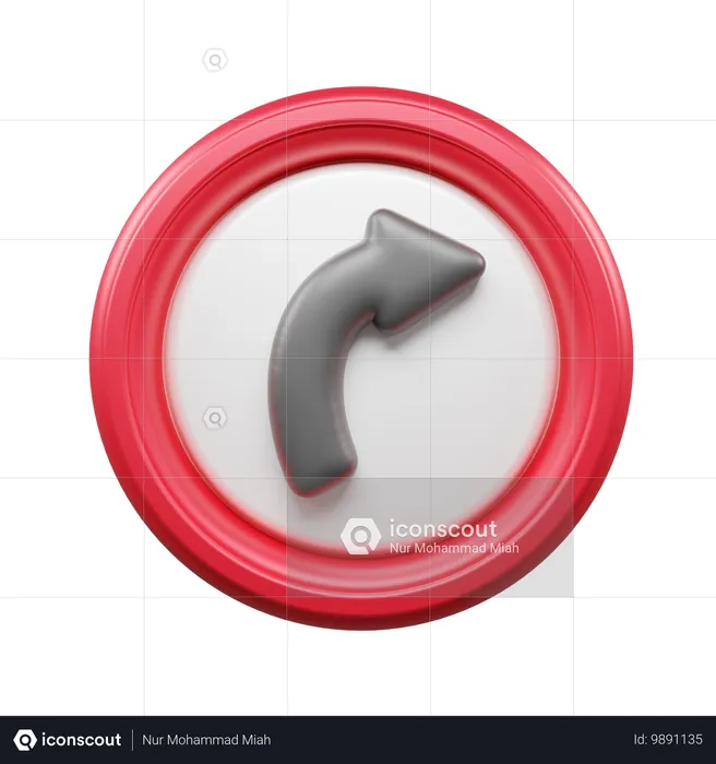 Right Turn  3D Icon