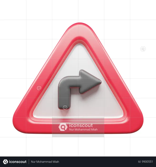 Right Turn  3D Icon