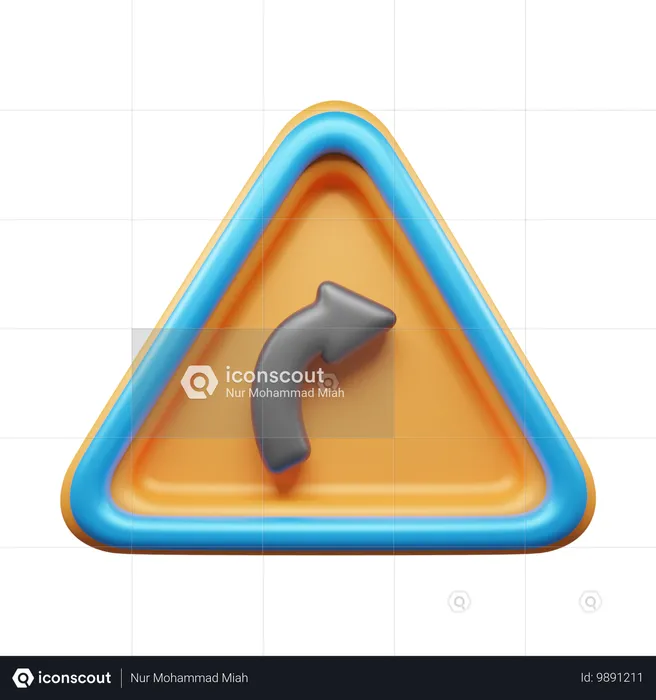 Right Turn  3D Icon