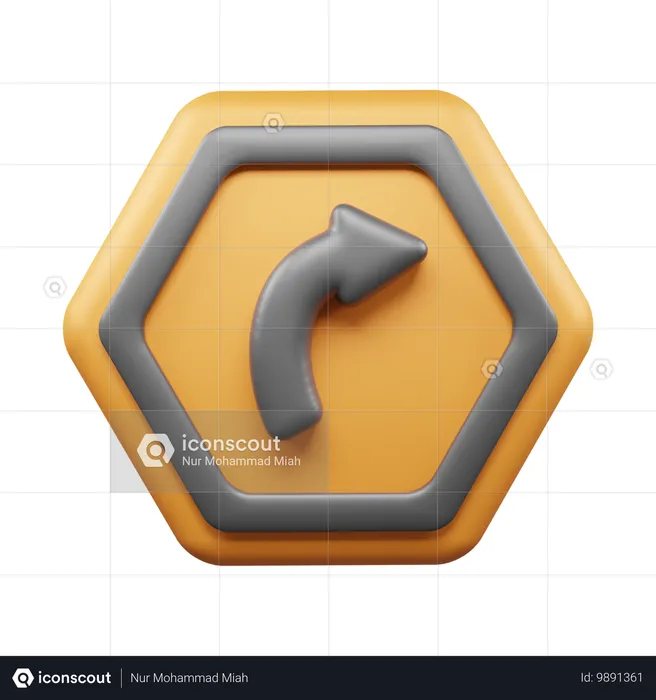 Right Turn  3D Icon