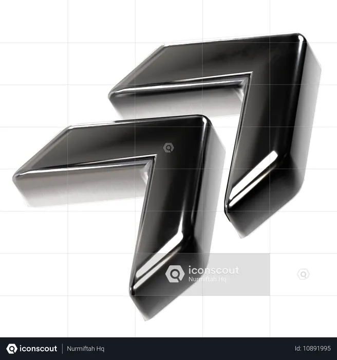 Right Up Arrow  3D Icon