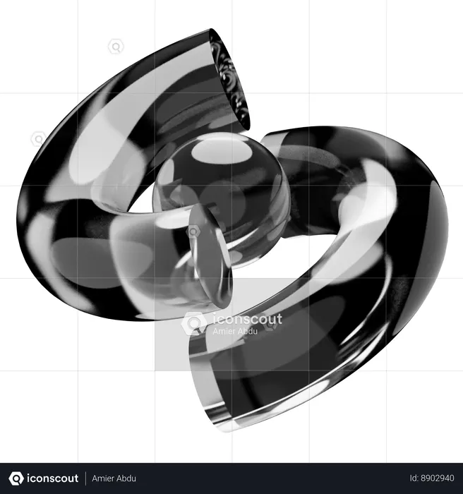 Ring Abstract Glass Shape  3D Icon